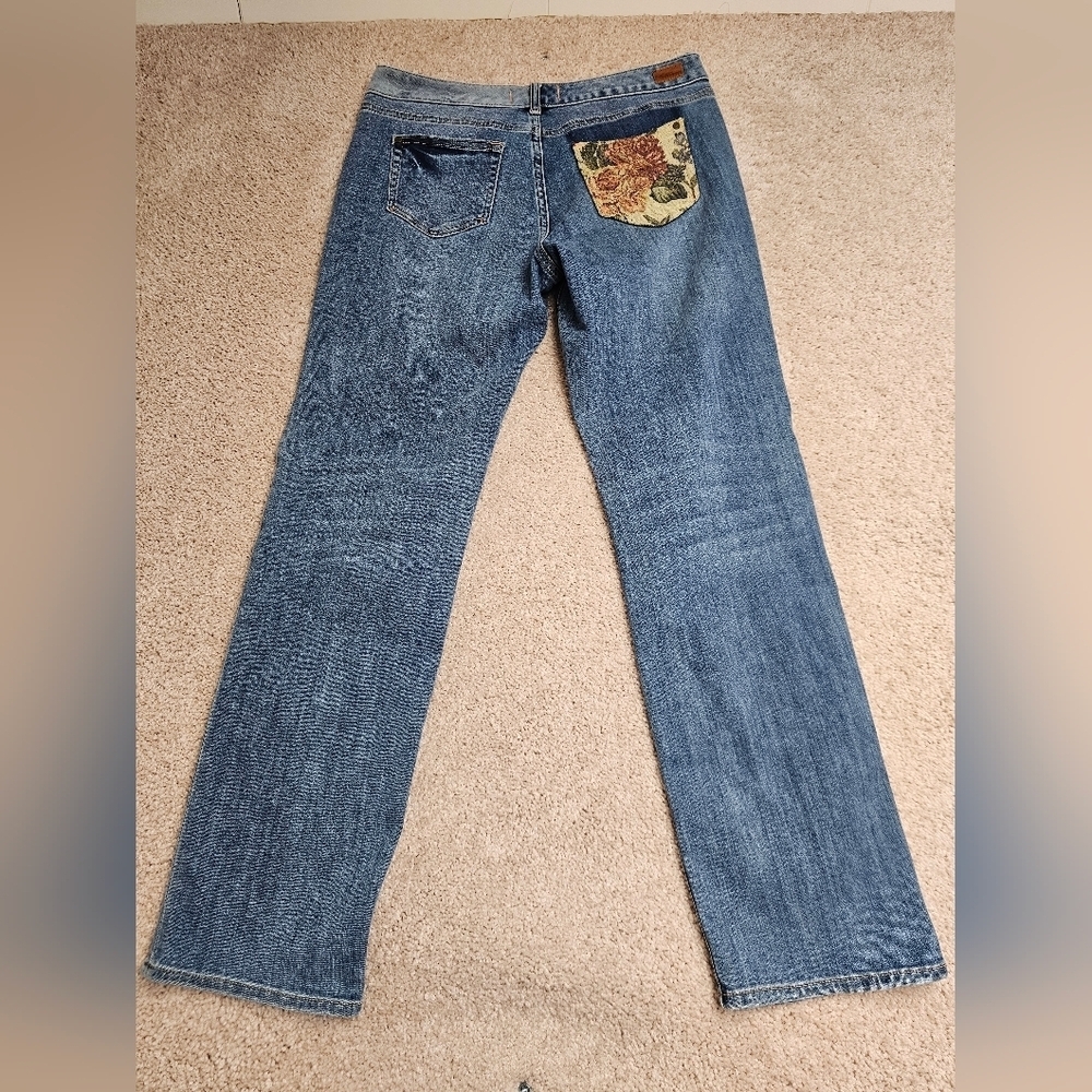 Sundance Tapestry Boho Jean Women's size 29 Low Rise Straight Leg Jean 30" L - Picture 8 of 11